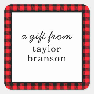 Stickers Cadeau Personnalisé Plaid Buffalo