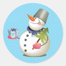 Stickers cadeau Snowman 3 pouces (feuille de 6)