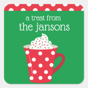 Stickers Cadeaux au chocolat chaud Pointe Polka
