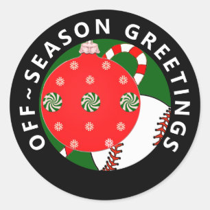 Stickers cadeaux de Noël de baseball