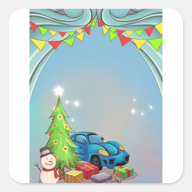 stickers cadeaux de Noël pour les garçons. (Devant)