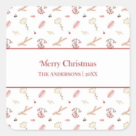 Stickers cadeaux de Noël Red Holly Berry