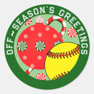 Stickers cadeaux de Noël Softball