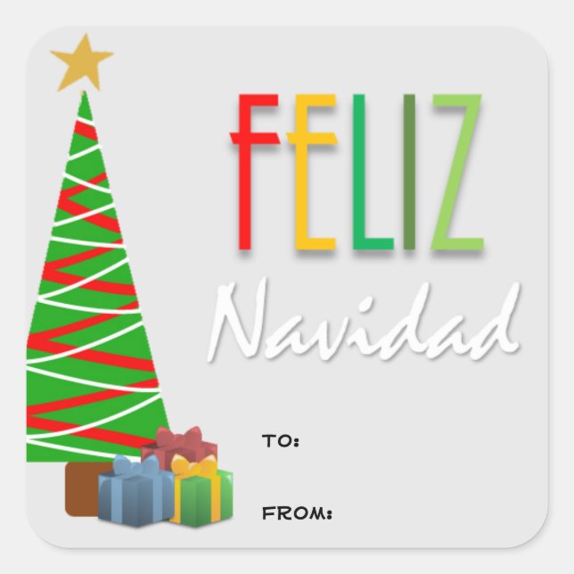 Stickers cadeaux Feliz Navidad Christmas (Devant)