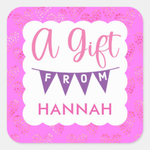 Stickers Cadeaux Filles Jolie Rose Anniversaire