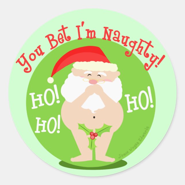 Stickers Cadeaux Noël Naughty Père Noël (Devant)