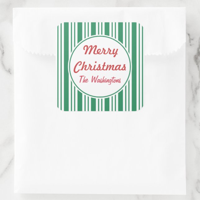 Stickers Cadeaux personnalisés en bonbon de Noël v (Sac)