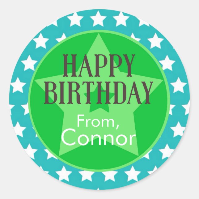 Stickers Cadeaux turquoises et verts (Devant)