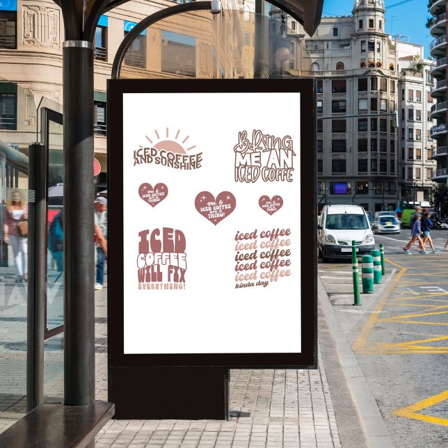 Stickers café glacé pack CUT super (good vibes )