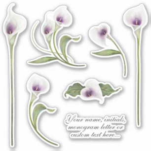 Stickers Calla blanc et violet élégant