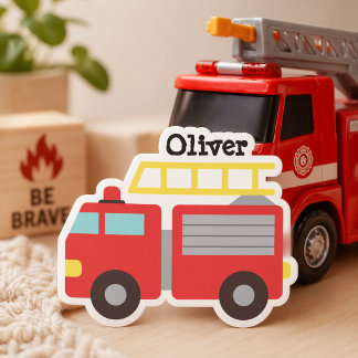 Stickers Camion Pompiers Rouges Enfants Personnali