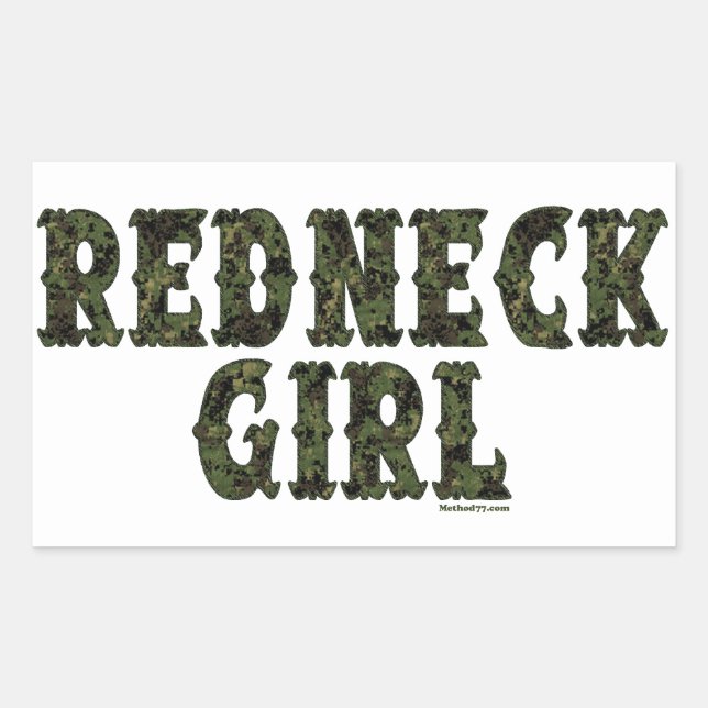 Stickers Camo Green Girl Redneck (Devant)