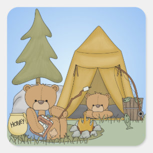 Stickers Camping Ours