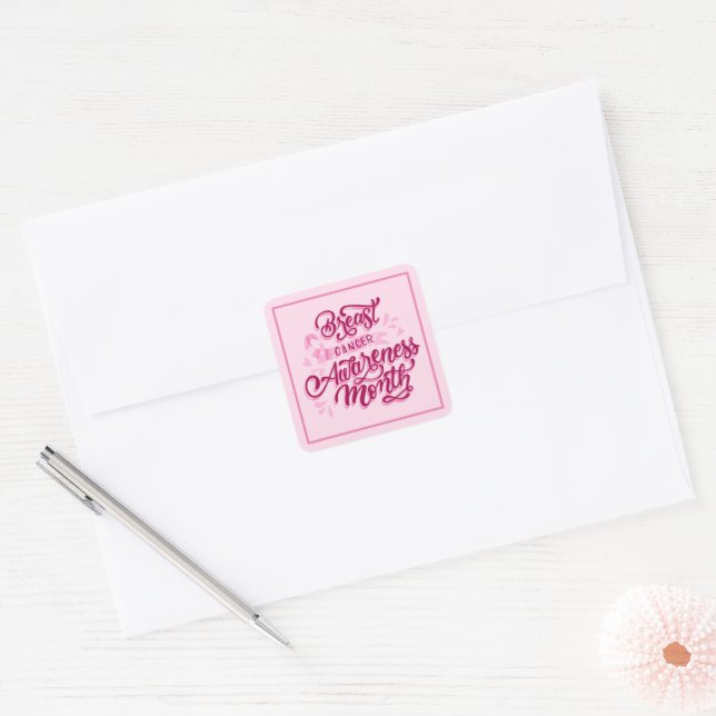 Stickers Cancer du Sein - Ruban rose (Enveloppe)
