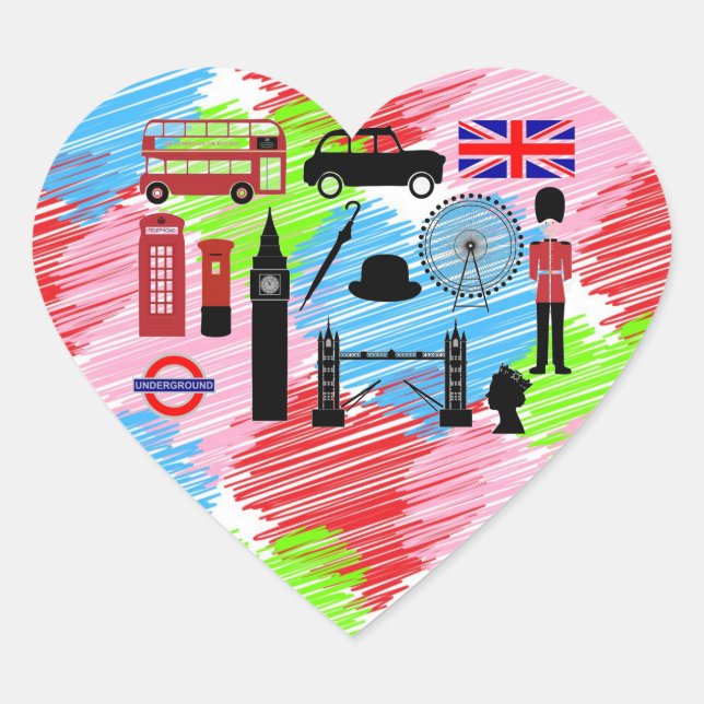 Stickers cardiaques de Londres (Devant)