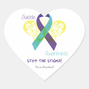 Stickers cardiaques de sensibilisation au suicide