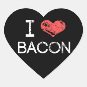 Stickers cardiaques "I Love Bacon"