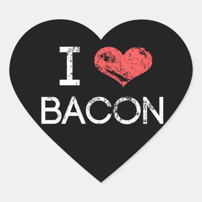 Stickers cardiaques "I Love Bacon" (Devant)