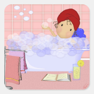 Stickers carré bain bulle