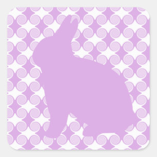 Stickers Carré Bunny de Pâques, Lavande
