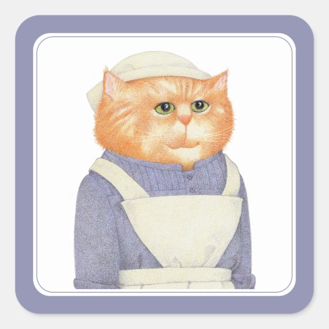 Stickers Carré CHAT COOK (Devant)
