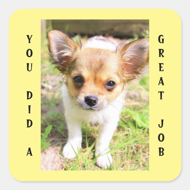 Stickers Carré Cute Pup (Devant)