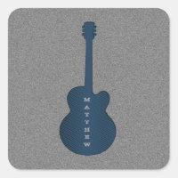 Stickers Carré de guitare rayé, Bleu foncé
