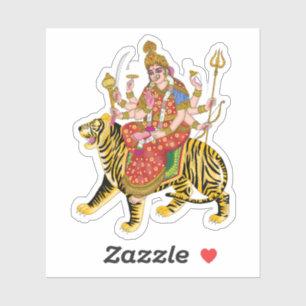 Stickers Carré de la déesse Durga Hindu Maa Durg