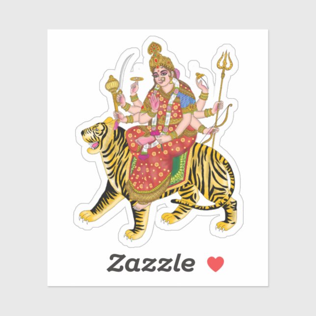 Stickers Carré de la déesse Durga | Hindu Maa Durg (Feuille)