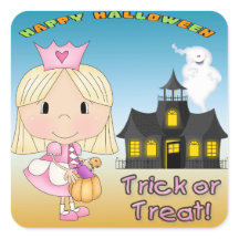 Stickers Carré de la princesse d'Halloween