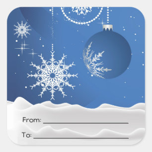 Stickers Carré de l'ornement de Noël Snowflakes