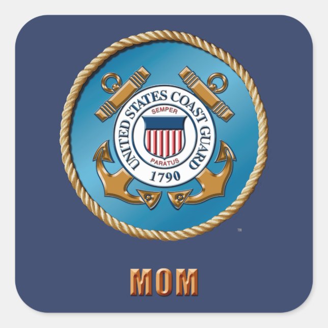 Stickers Carré de maman USCG, Glossy (Devant)