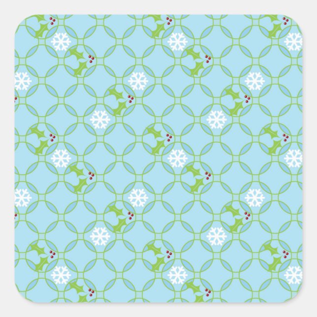 Stickers Carré de Noël Holly (Devant)