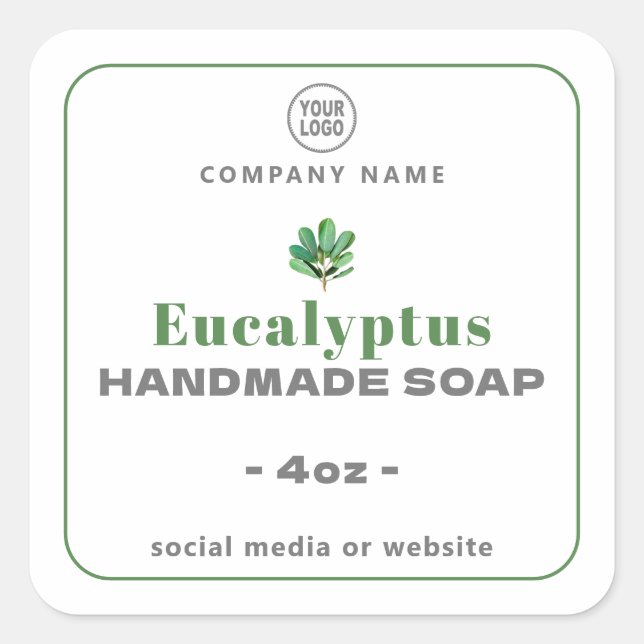 Stickers Carré de savon artisanal Eucalyptus (Devant)
