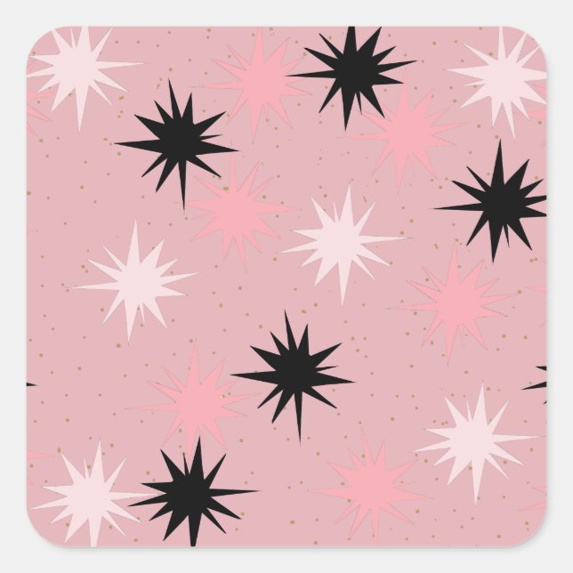 Stickers Carré de Starburst rose atomique (Devant)