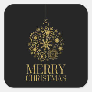 Stickers Carré de vacances Gold Snowflake