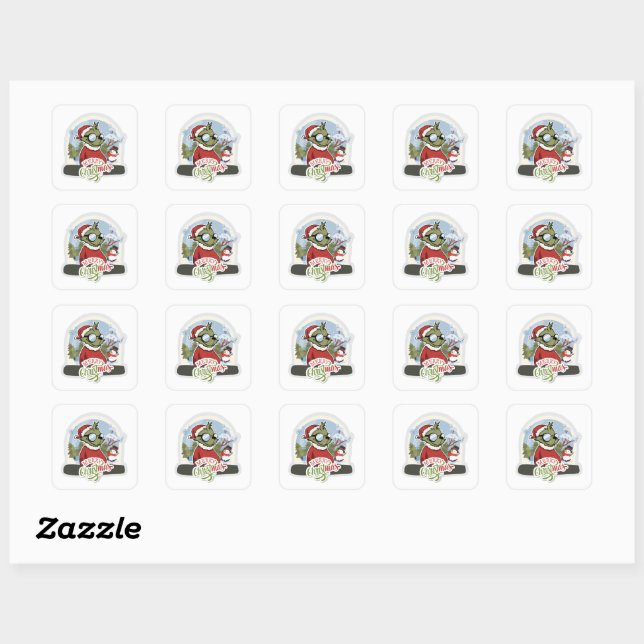 Stickers Carré Grinchmas (Feuille)