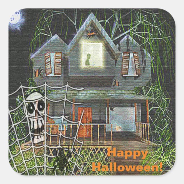 Stickers Carré Halloween (Devant)