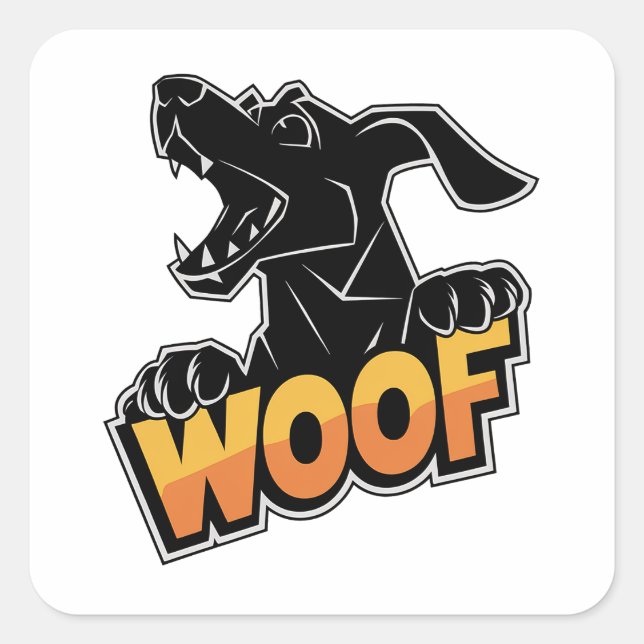 Stickers Carré illustrant le chien de Woof (Devant)