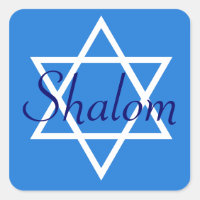 stickers Carré juif bleu Shalom