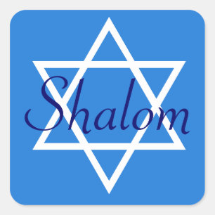 stickers Carré juif bleu Shalom