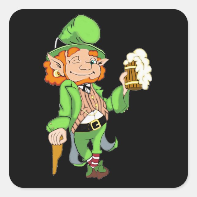 Stickers Carré Lucky Leprechaun (Devant)