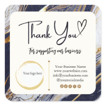 Stickers carré Merci d'affaires - Design en marbre