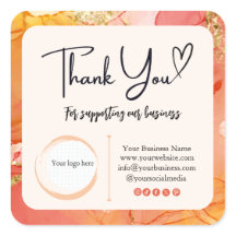 Stickers carré Merci d'affaires - Design en marbre