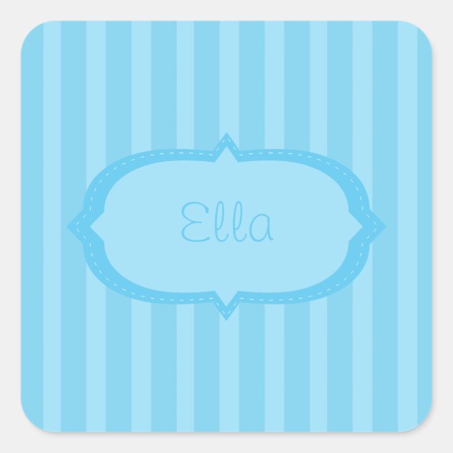 Stickers Carré Personnalisé Blue Stripes (Devant)