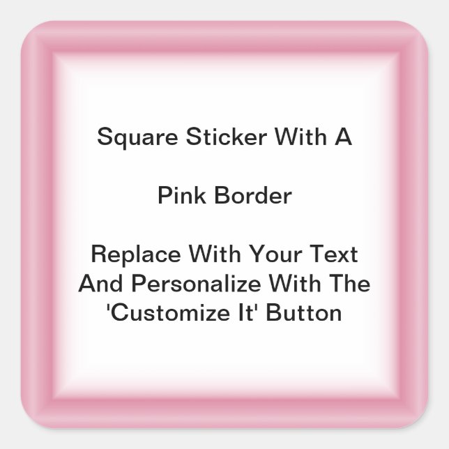 Stickers carrés Avec Bordure Rose En Feuilles (Devant)