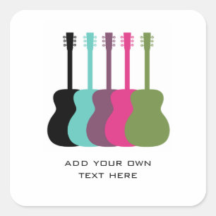Stickers Carrés de guitares aux couleurs vives