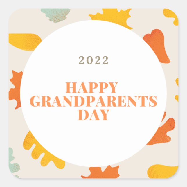 Stickers Carrés de la fête des grands-parents heur (Devant)