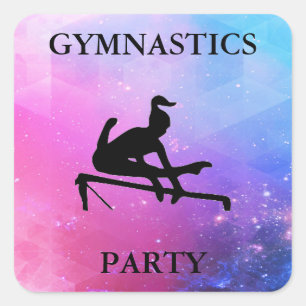 STICKERS CARRÉS DE LA FÊTE GYMNASTIQUE