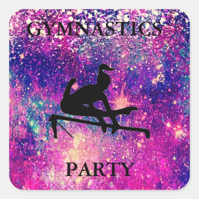 STICKERS CARRÉS DE LA FÊTE GYMNASTIQUE (Devant)